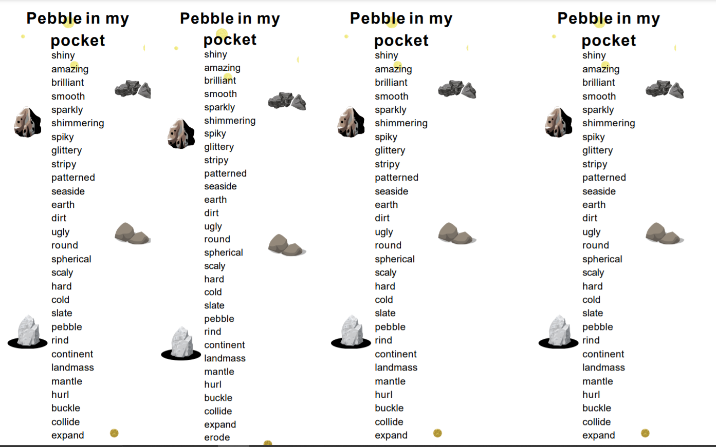 Pebble in my pocket The Teaching Tent Pebble in my pocket The Teaching Tent